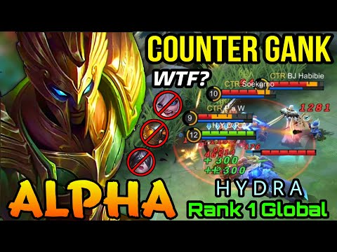 Alpha Insane 1v3 Counter Gank!! - Top 1 Global Alpha by H Y D R A - MLBB