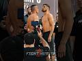 TIM TSZYU DOESNT BACK DOWN FROM TOWERING OCAMPO AT WEIGH IN FACE OFF!