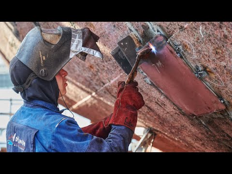 BOATBUILDING - Repairing a HOLE in a STEEL Hull! EP16