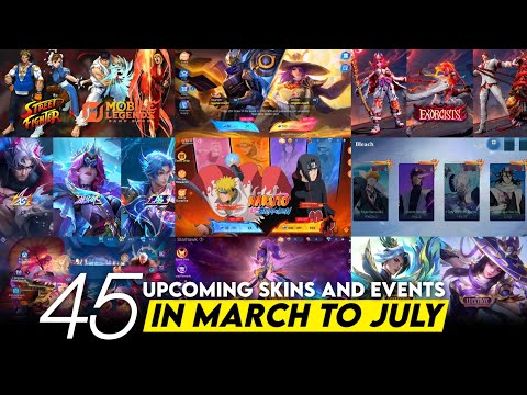 ALL 45 SCHEDULE EVENTS AND SKINS | NARUTO 2.0 | STREET FIGHTER | BLEACH X MLBB | FANNY LEGEND