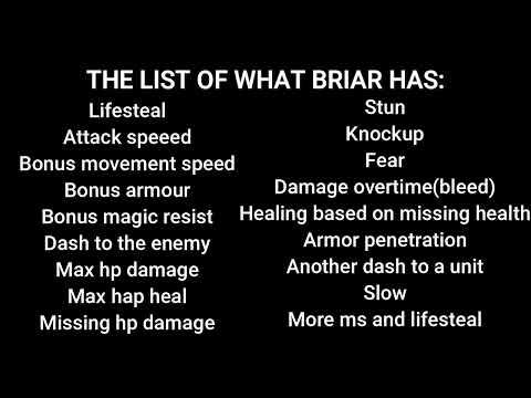 What abilities Briar has (Very short and simplified)