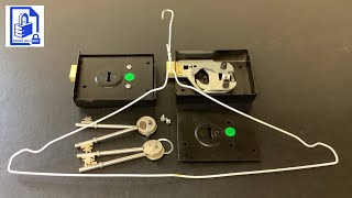 393. Basic lock picking - Garden Shed or Gate single lever lock picked open with a wire coat hanger