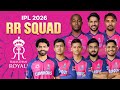 RR FULL SQUAD FOR IPL 2026 RAJASTHAN ROYALS SQAUD IPL 2026