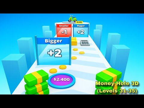 Money Hole 3D - All Levels Gameplay Pop Pi (Levels 31-35)