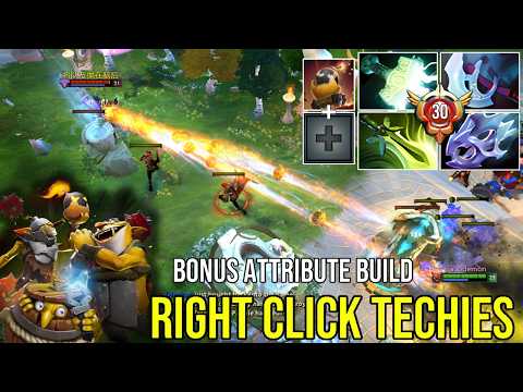 BONUS ATTRIBUTE BUILD Techies! Mjollnir + Butterfly Right-Click Build Destroys Enemies! | Dota 2