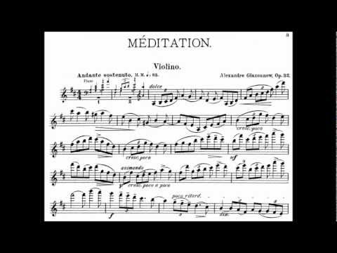Glazunov, Alexander K.  Meditation op.32 for violin+ orchestra