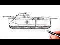 How to draw a Tank easy Ratte Landkreuzer P. 1000