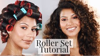 How To Heatless Roller Set On Natural Hair!