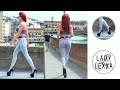 PONTE VECCHIO FLORENCE PUBLIC WALK IN HIGH HEELS AND JEANS