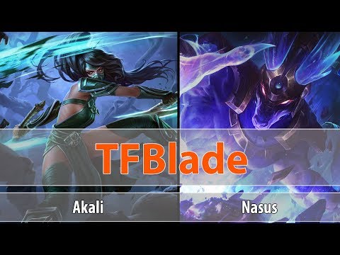 TFBlade Best Akali vs Nasus Top -  Best Akali Play - lol Akali  -  S8 Preseason Ranked Gameplay