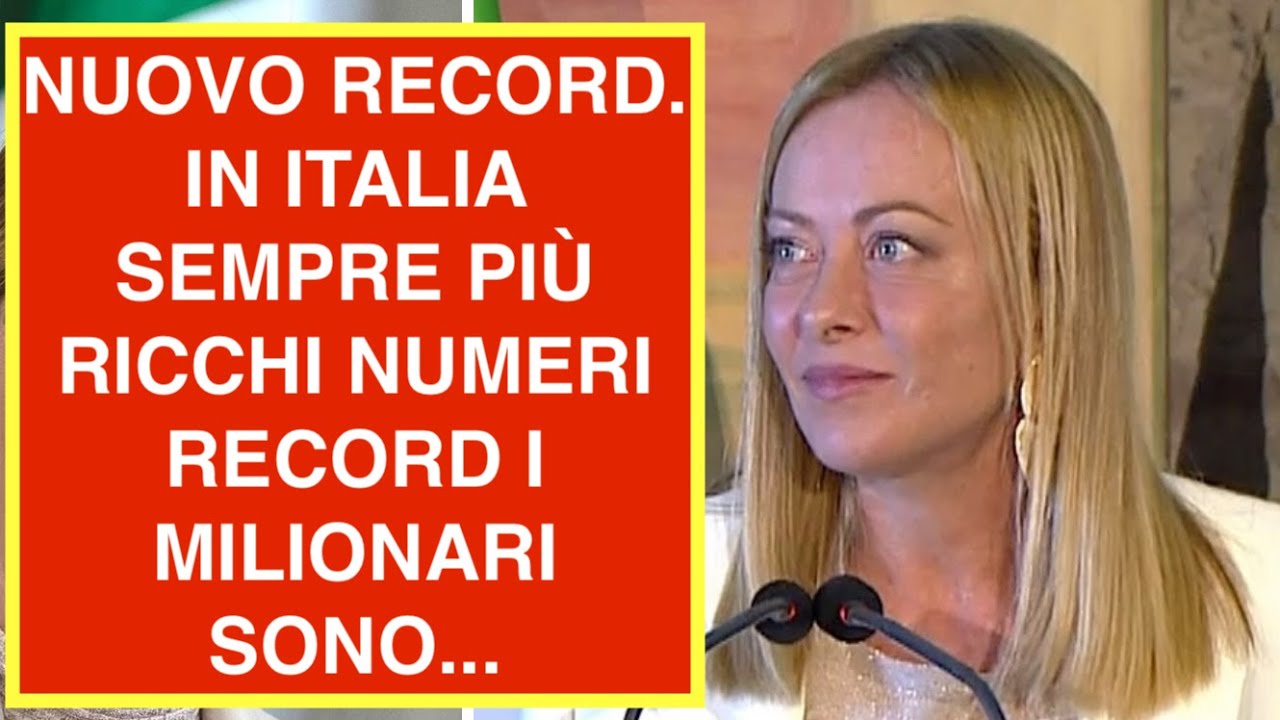 NUOVO RECORD. IN ITALIA SEMPRE PIÙ RICCHI NUMERI RECORD I MILIONARI SONO...