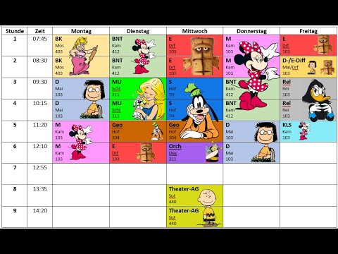Der Comic-Stundenplan