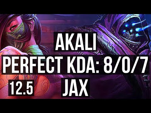 AKALI vs JAX (TOP) | 8/0/7, Rank 7 Akali, Legendary | TR Grandmaster | 12.5