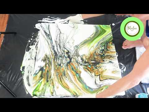 #10. Shelee Art - Trailblazer Blow Technique - Big,  Bark, Earthy, Green Pour