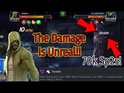 Karnak For The Invade Node Is Just Madness!! (100% Better Than Corvus) | Marvel Contest Of Champions