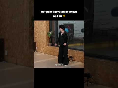 difference between beomgyu and jin is hilarious 😆#jin #beomgyu #run #bts #txt #kimseokjin