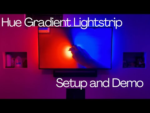 Philips Hue Play Gradient Lightstrip 65" Step by Step Setup and Demo | This Light Strip is Gorgeous