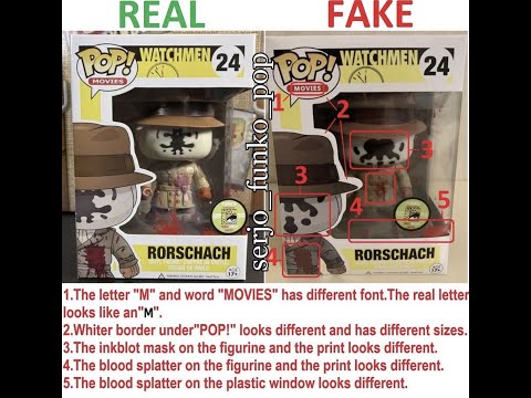 Funko Pop Legit Guide "Real Vs Fake": RORSCHACH #24 SDCC 2013 – WATCHMEN