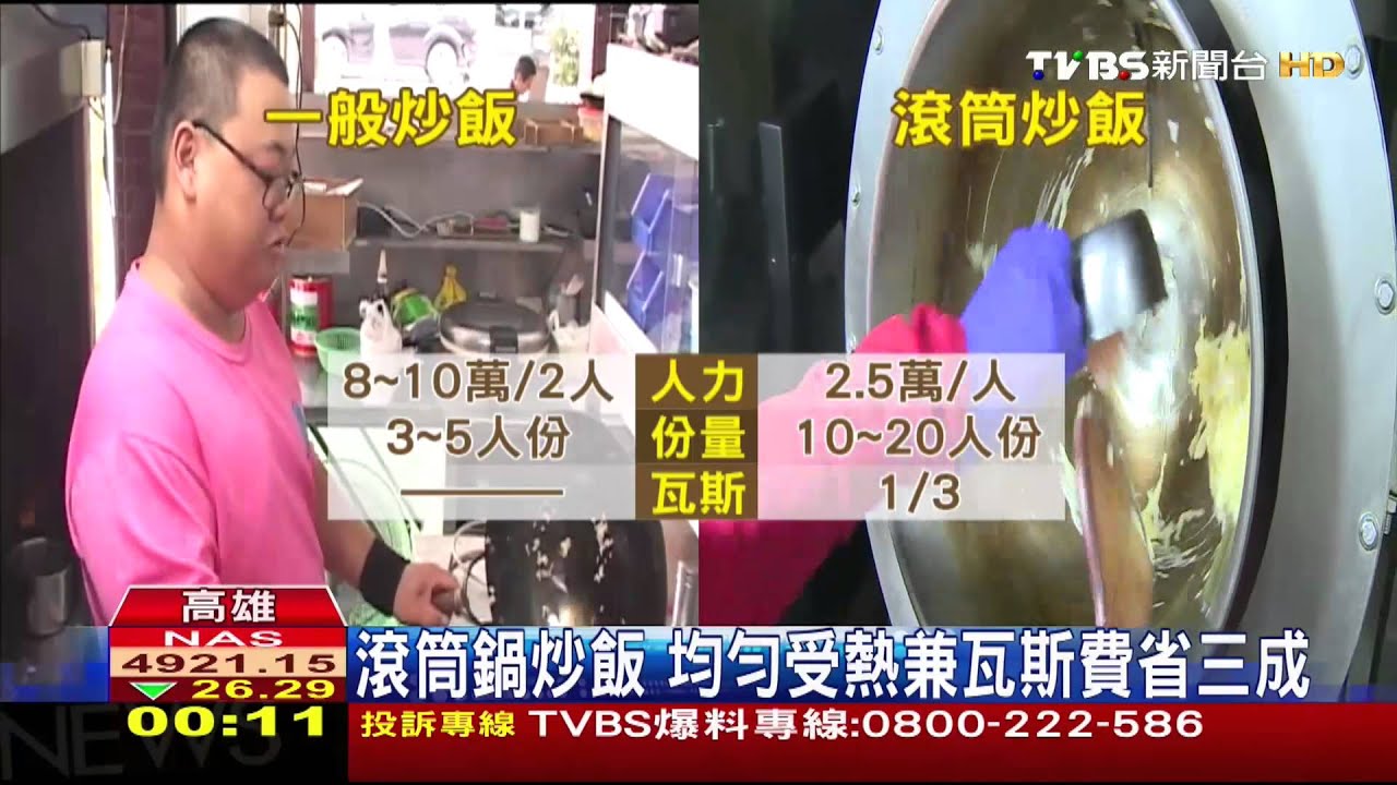 「滾筒鍋」炒飯　省成本兼具口感、噱頭