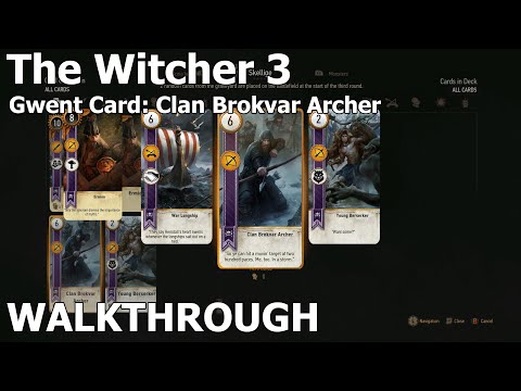 The Witcher 3 Blood and Wine - Get Clan Brokvar Archer Gwent card