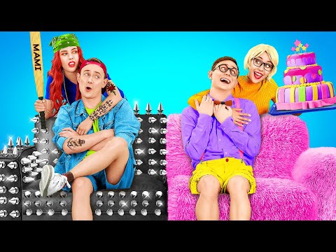 GUTE VS SCHLECHTE MOM || Verrückte Erziehungs-Hacks! Adoptiert von E-Mom VS Soft Mom von 123 GO FOOD