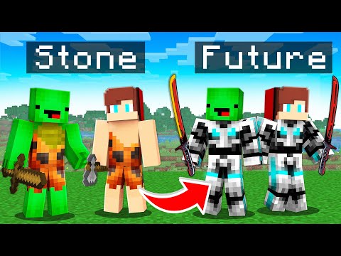 JJ and Mikey FUTURE vs STONE in Minecraft - (Maizen)