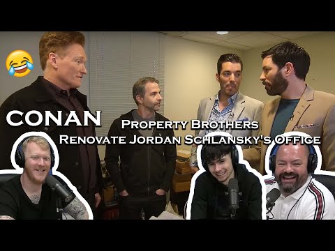 Conan Asks The Property Brothers To Renovate Jordan Schlansky's Office REACTION |OFFICE BLOKES REACT