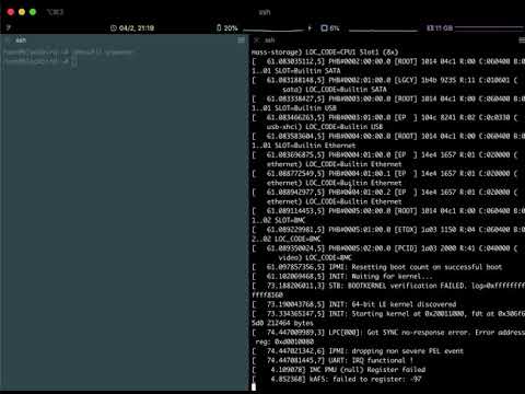 Booting up Raptor Computing Systems Blackbird (IBM Power9) running Fedora Linux 32 ppc64le (rawhide)