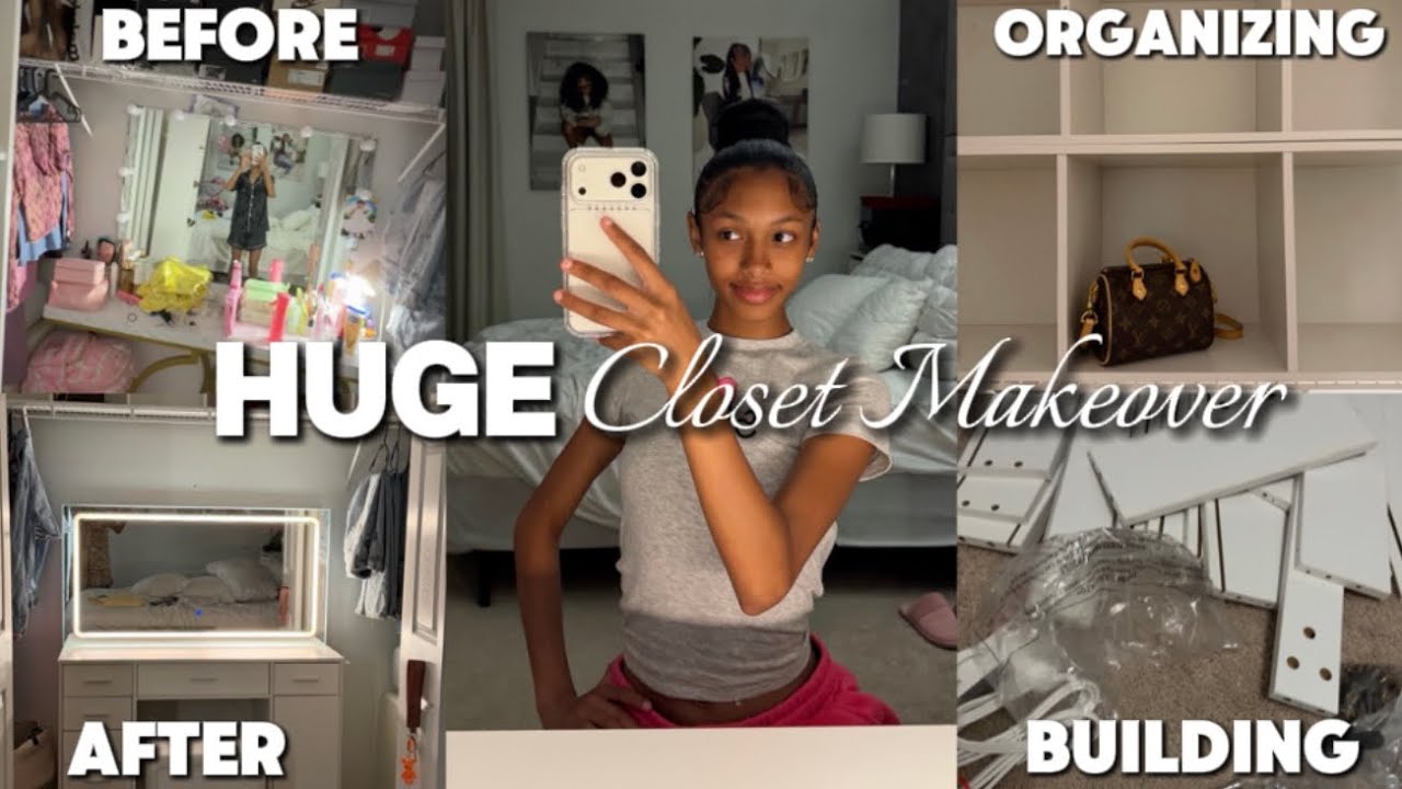 HUGE CLOSET MAKEOVER | new vanity + building shelves + more. 