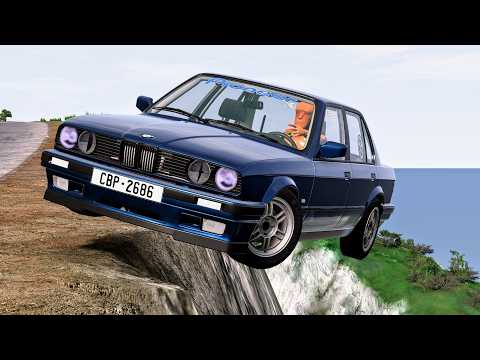 Realistic Car Cliff Drops #44 - BeamNG Drive Crashes | CrashBoomPunk