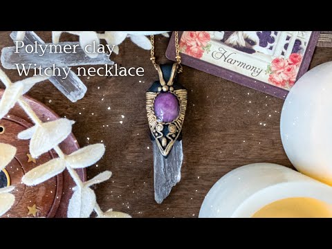 polymer clay necklace tutorial | asmr no talking