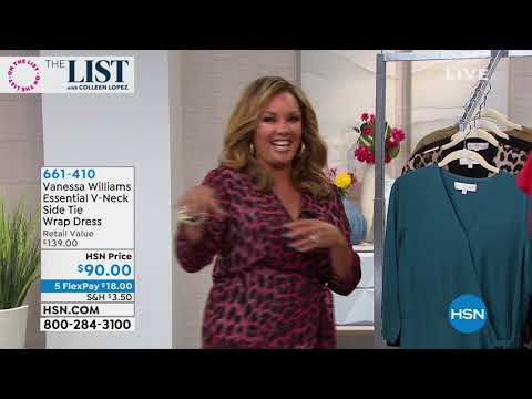 Vanessa Williams Essential VNeck Side Tie Wrap Dress