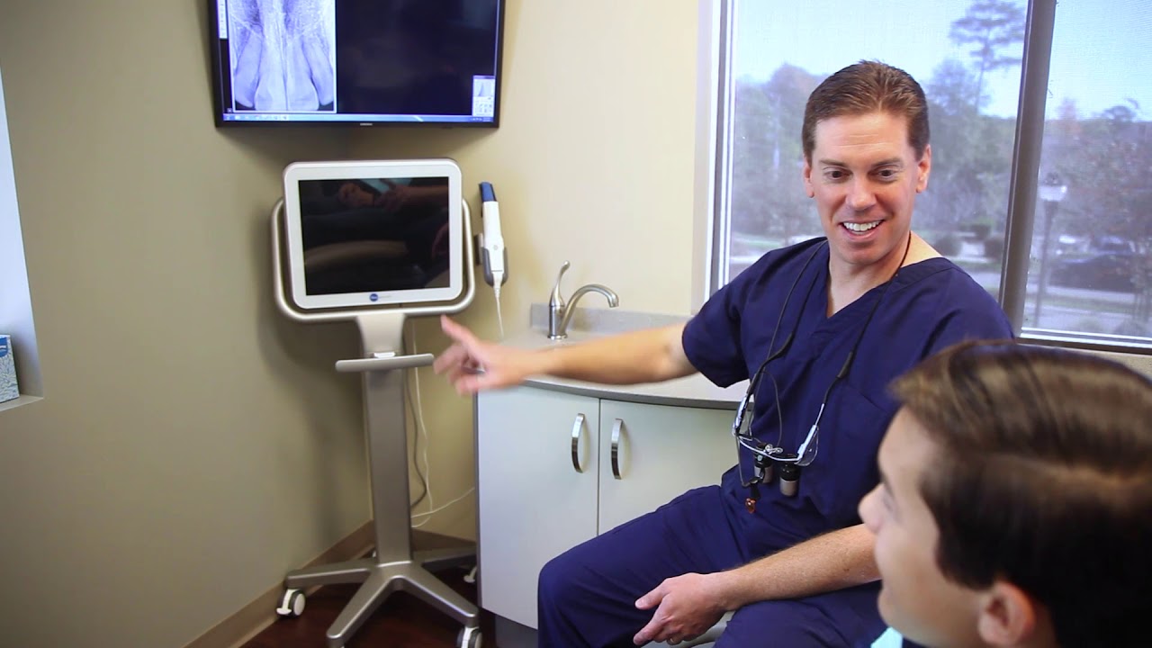 Cary dentist showing a patient their dental x rays