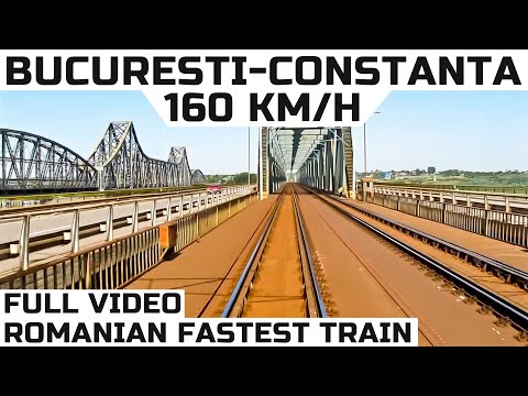 Bucuresti-Constanta 160 km/h-full video-record de viteza la CFR-romanian fastest train ride-Zugfahrt