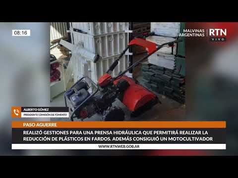 Prensa hidráulica para reciclaje de plásticos en Paso Aguerre