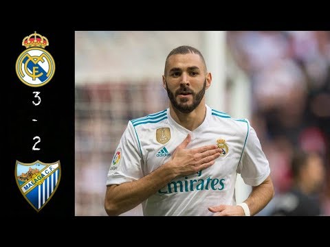 Real Madrid 3-2 Malaga - Resumen Y Goles - Liga BBVA 2017/18