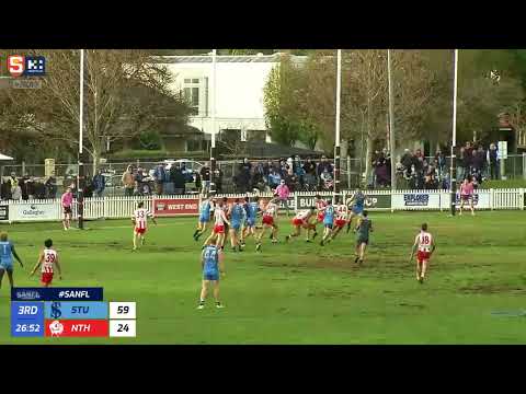 Rd 10 Hostplus SANFL Snapshot - North's Nigel Lockyer kicks checkside in traffic