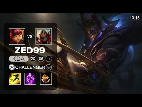 ZED99 Zed vs Annie Mid - KR Grandmaster - Patch 13.16 Season 13