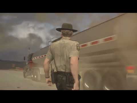 Resident Evil 2 Leon, Claire, and Sherry Get Flipped Off By A Truck Driver