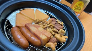 とろっとしたチーズうまそう… - サーモス イージースモーカーで薫製ソロパーリーをキメるだけの動画