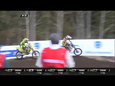 Samuele Bernardini passes Jeremy Seewer MXGP of Patagonia Argentina MX2 race 2 2016