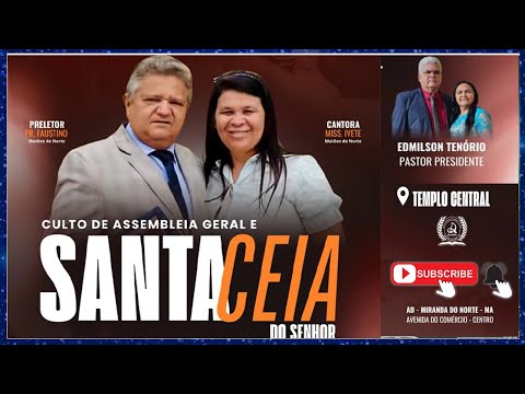 Culto de Santa Ceia | Pr. Edmilson Tenório | Terça-feira 30/12/2025