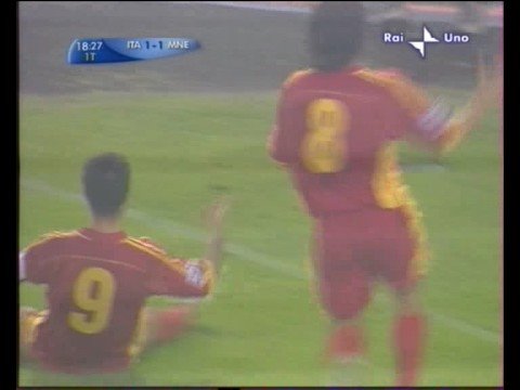 Italy vs Montenegro - Vucinic goal