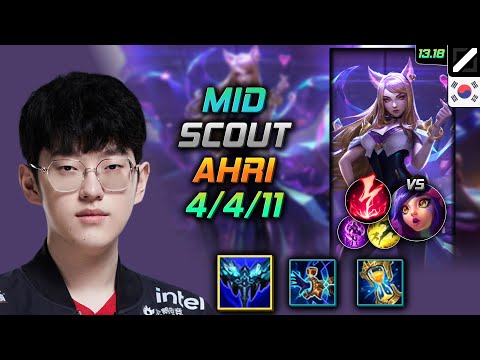 Ahri Mid Build Scout Everfrost Electrocute - LOL KR Master Patch 13.18