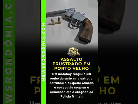 Motoboy reage a assalto, derruba suspeito armado e ajuda PM a prender criminoso em Porto Velho