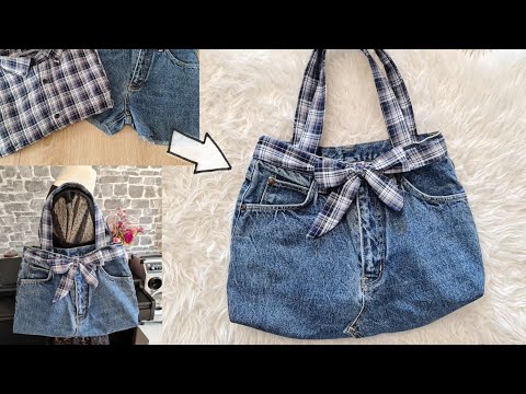 DIY Jeans Bag | Jeans Recycle Tutorial | Make a bag from old Jeans | Jeans Tasche nähen