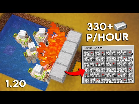 NEW Minecraft 1.20 Easy Iron Farm Tutorial - 330+ Per Hour