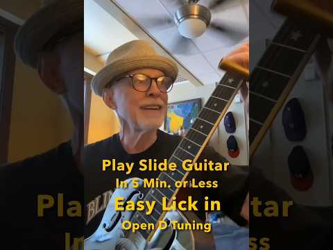Play Slide Guitar in 5 Min. or Less: Simple Blues Lick in Open D resonator guitar
