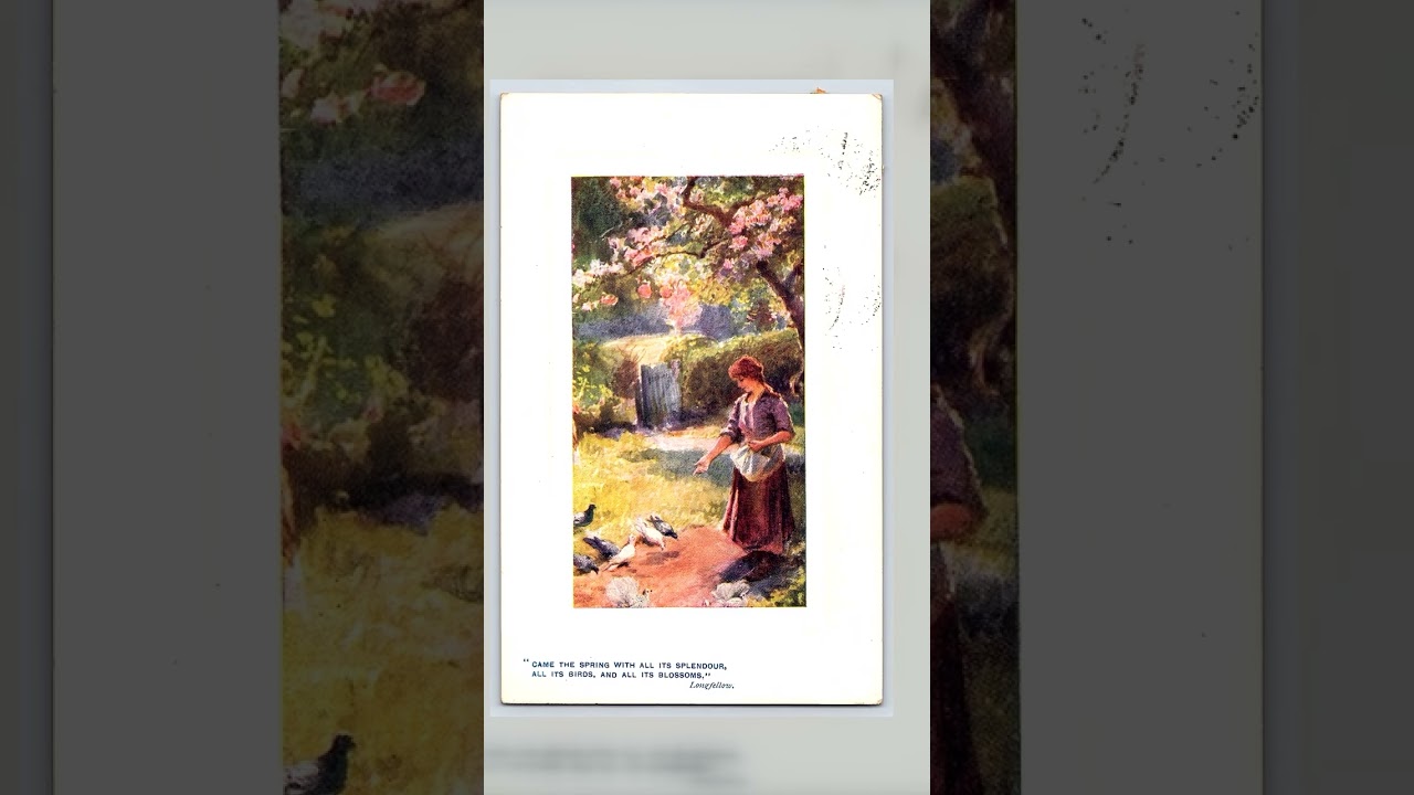 Tuck's Postcard, Oilette, Spring Scene, 1910s Postmark Video