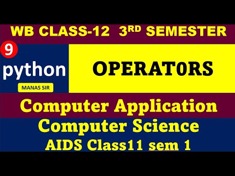 Python Operators Python For Beginners Class 12 3rs Sem Computer Science Computer Application